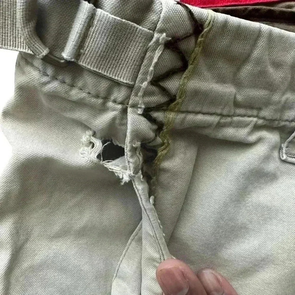 Hugo Boss Cargo Pants Men's L Ivory Straight Leg Button Pockets Cotton Bottoms. - Picture 8 of 12